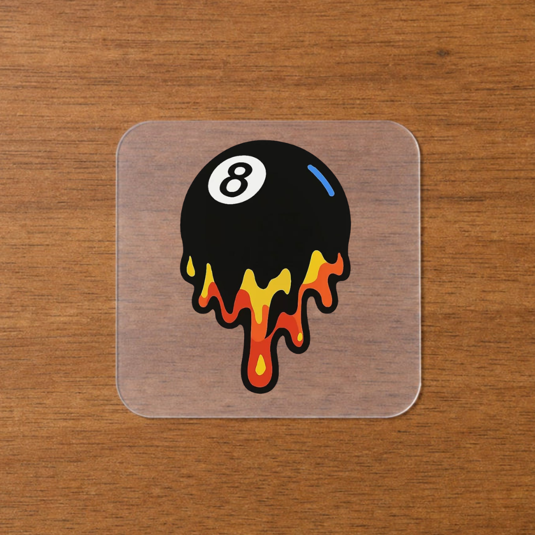 8 Ball Melting Iron-On Sticker | Urban Edge