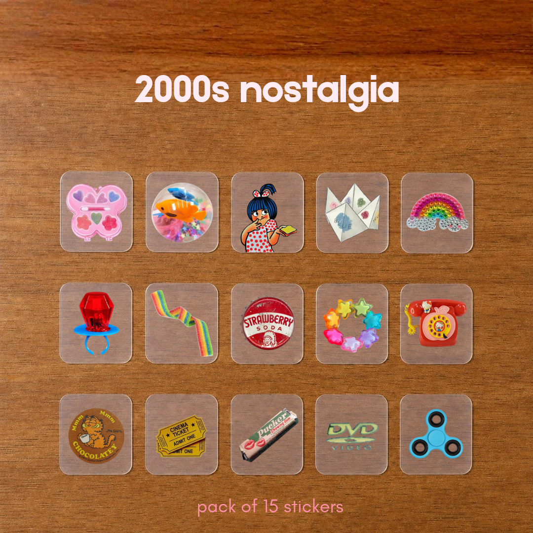2000s Nostalgia 15 Iron-On Sticker Pack | 1 Piece Per Design | Super Saver Packs