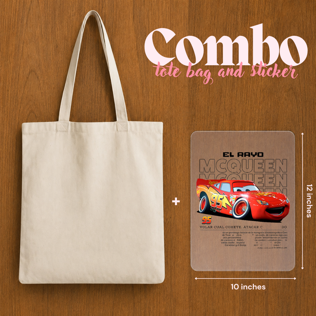 EL Rayo Mcqueen Custom Tote Bag Combo