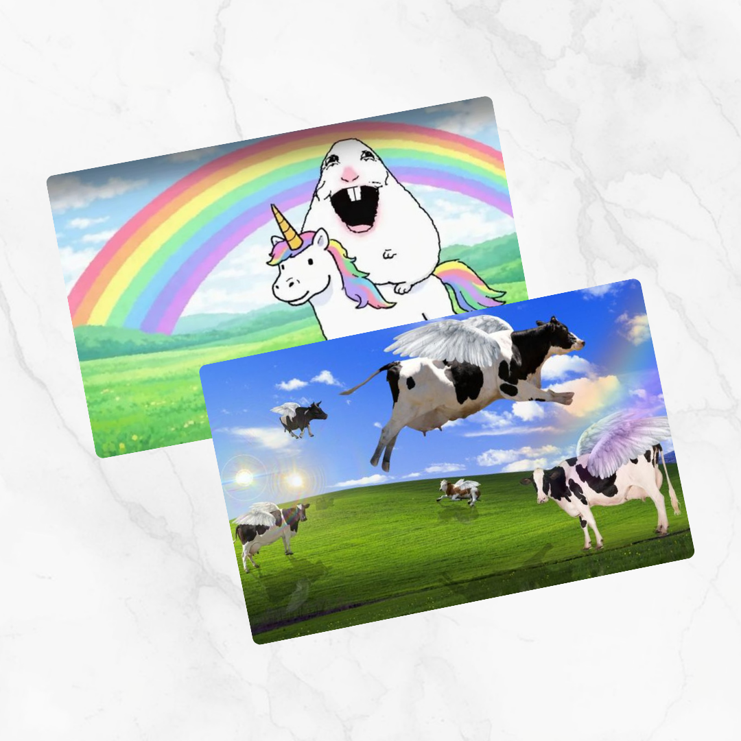 Funny Rainbow Hamster and Cows Metro Card Skin