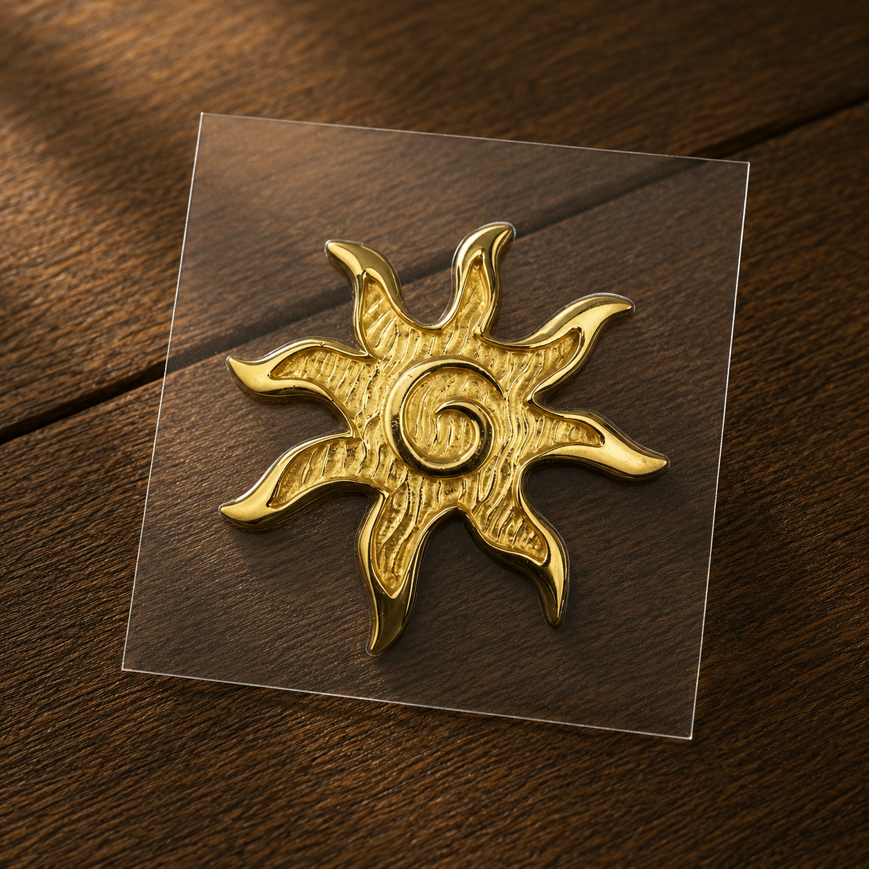 Golden Spiral Sun Peel-Off Sticker