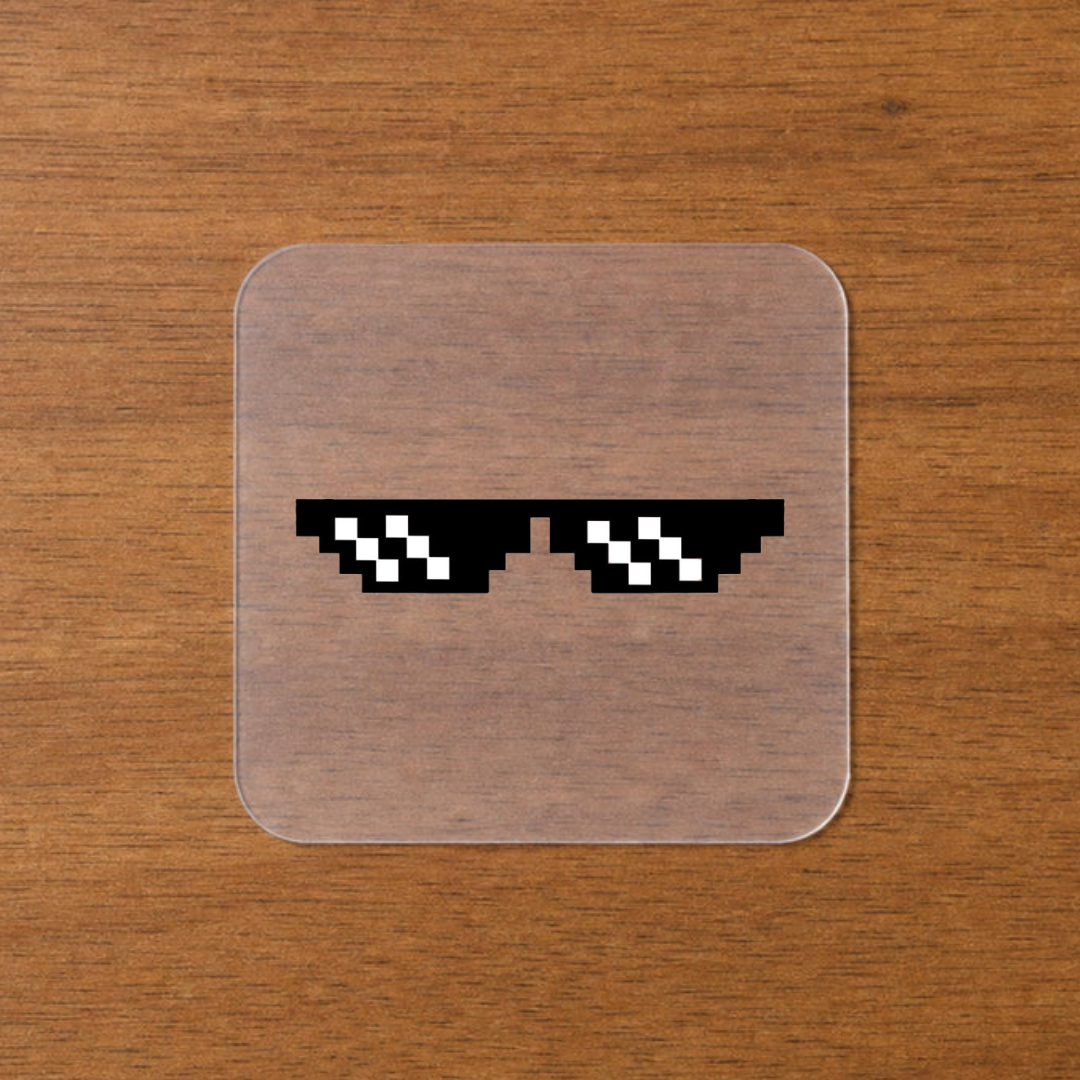 Thug Life Pixel Glasses Iron-On Sticker | Urban Edge