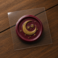 Dark Red Moon Stamp Peel-Off Sticker