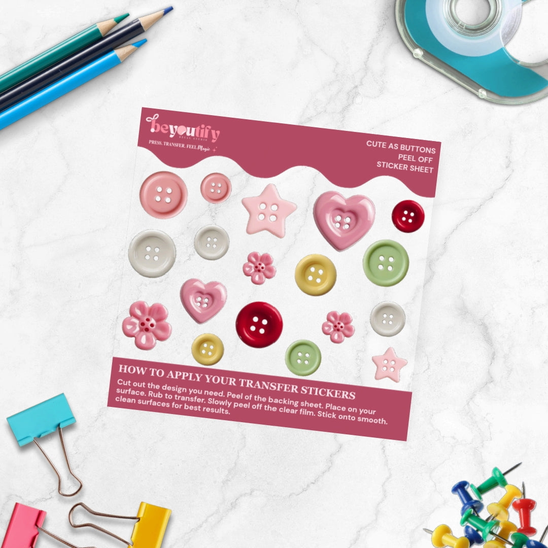 Cute As Button Peel-Off Sticker Sheet