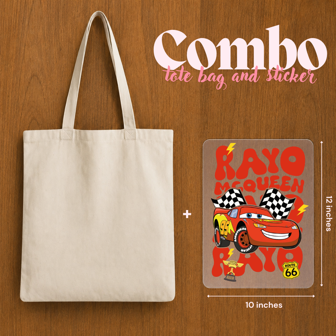 Rayo Mcqueen Custom Tote Bag Combo