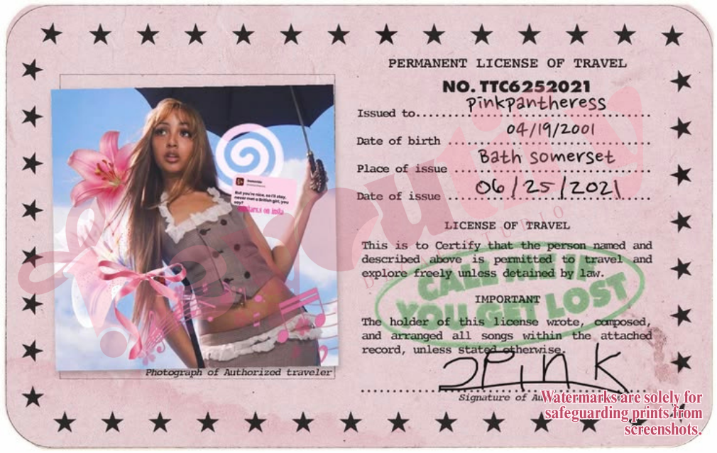 Pink Pantheress Metro Card Skin