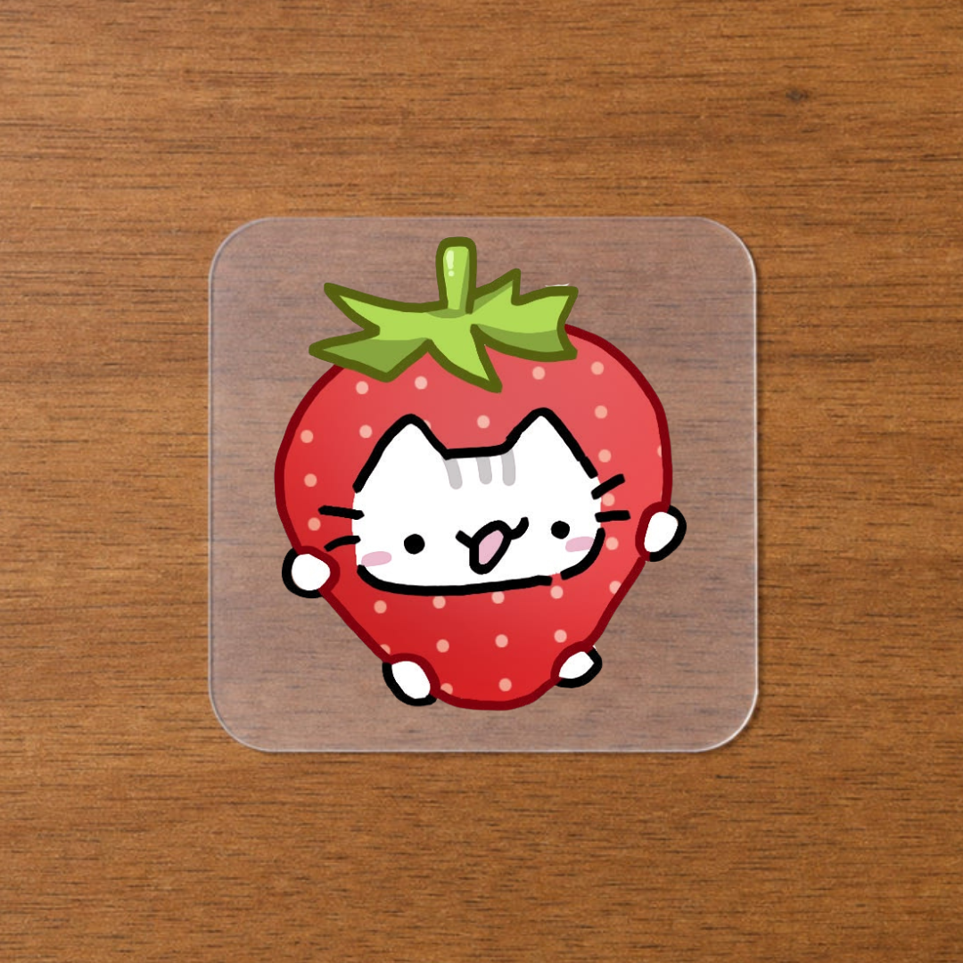 Berry Kitty Iron-On Sticker | Tiny Chaos Collection