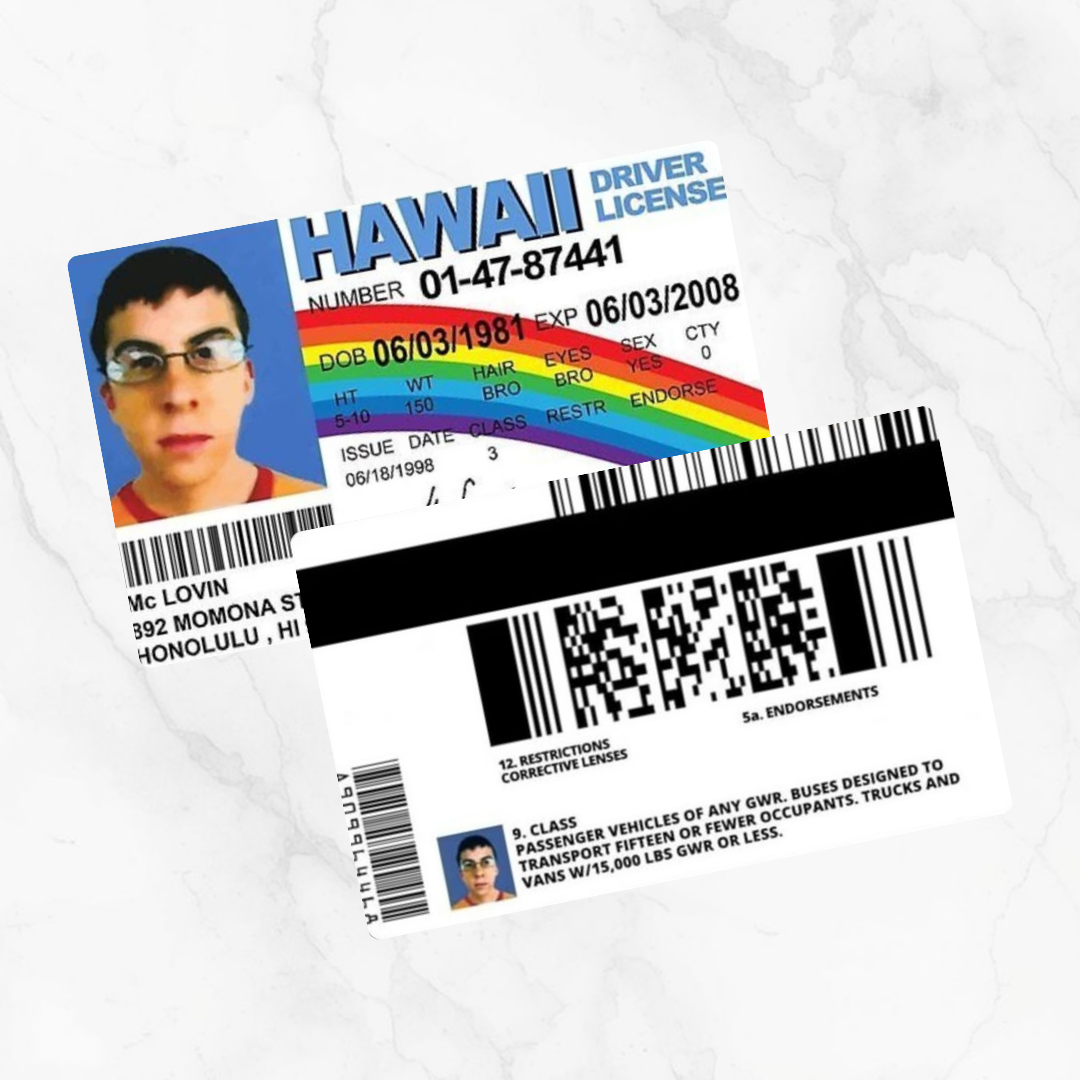 Hawaii Driver License Metro Card Skin