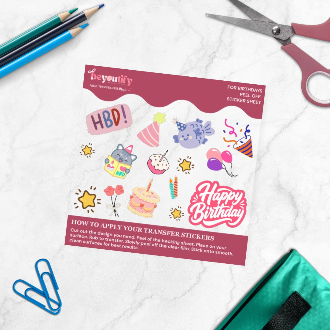 For Birthdays Peel-Off Sticker Sheet