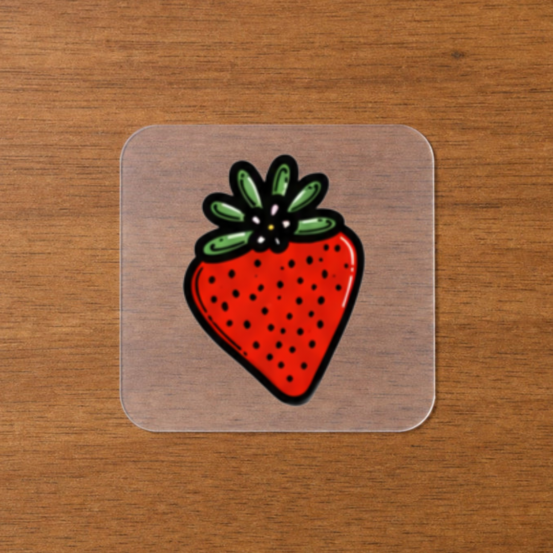 Strawberry with Flower Iron-On Sticker | Tiny Chaos Collection