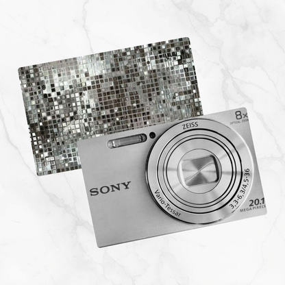 Silver Glitter Digicam Metro Card Skin