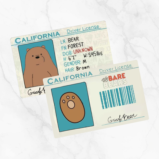 California Driver License Metro Card Skin