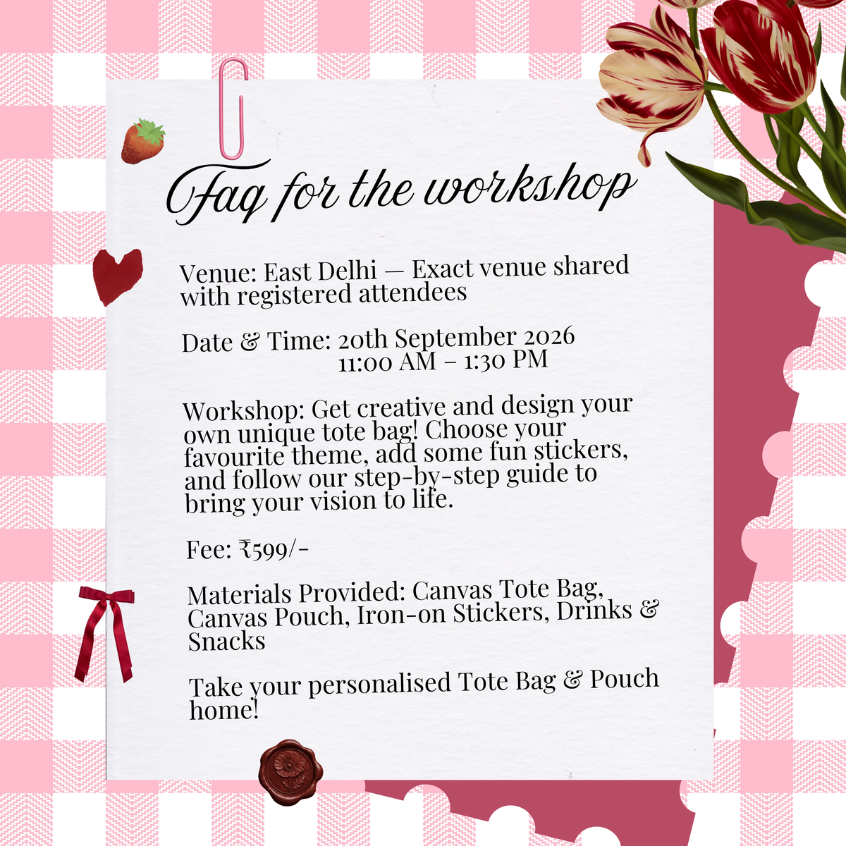 Pick & Press East Delhi Workshop