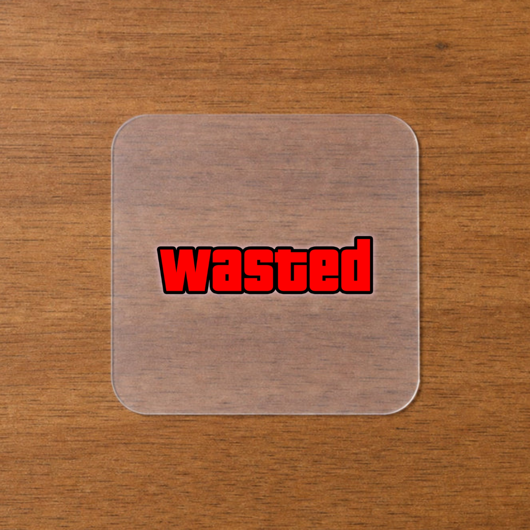 Wasted Iron-On Sticker