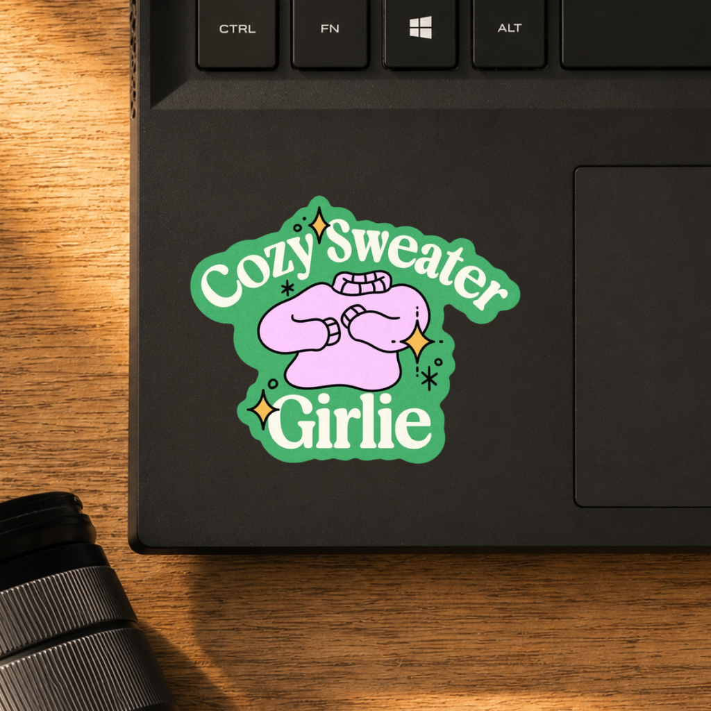 Cozy Sweater Girlie Classic Sticker | Whimsical